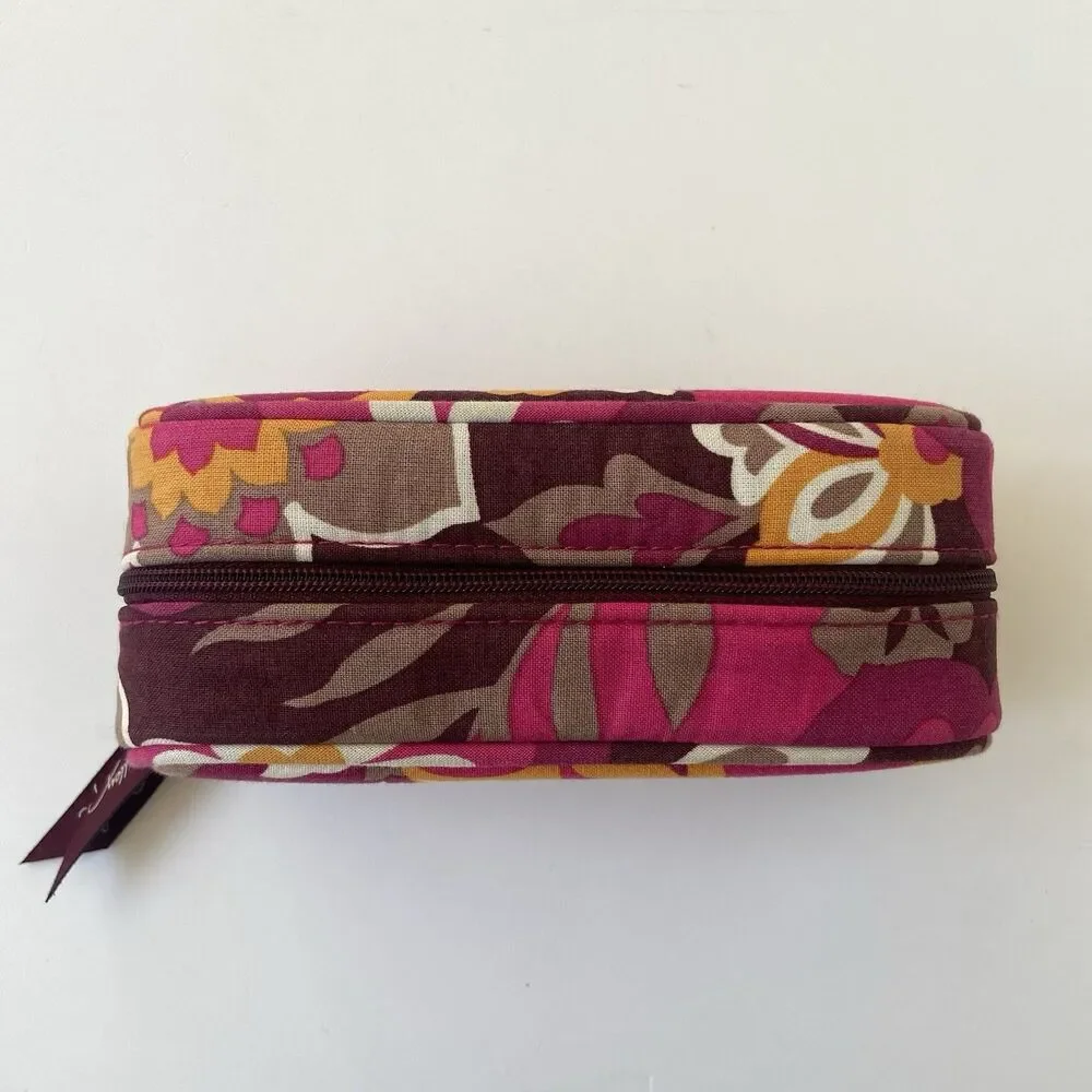 Vera Bradley Zip Top Eyeglass Sunglasses Case “Carnaby” RETIRED Pink/Brown